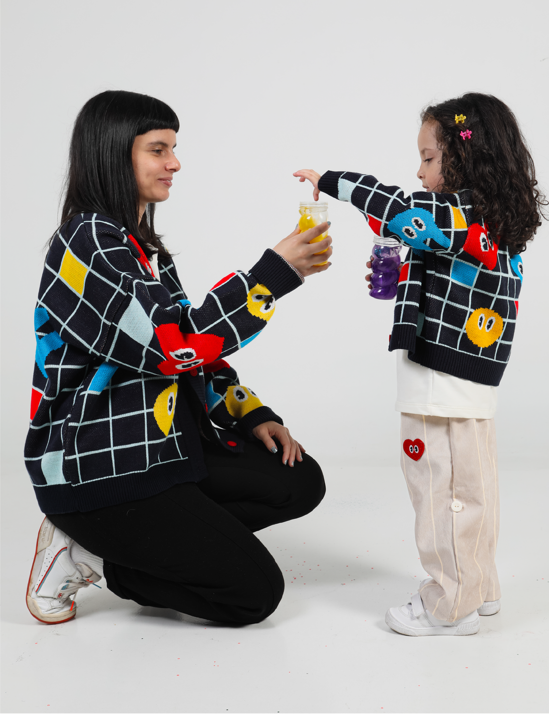 Set Cardigan Tejido Mini Lab + Cardigan Tejido Lab Adulto