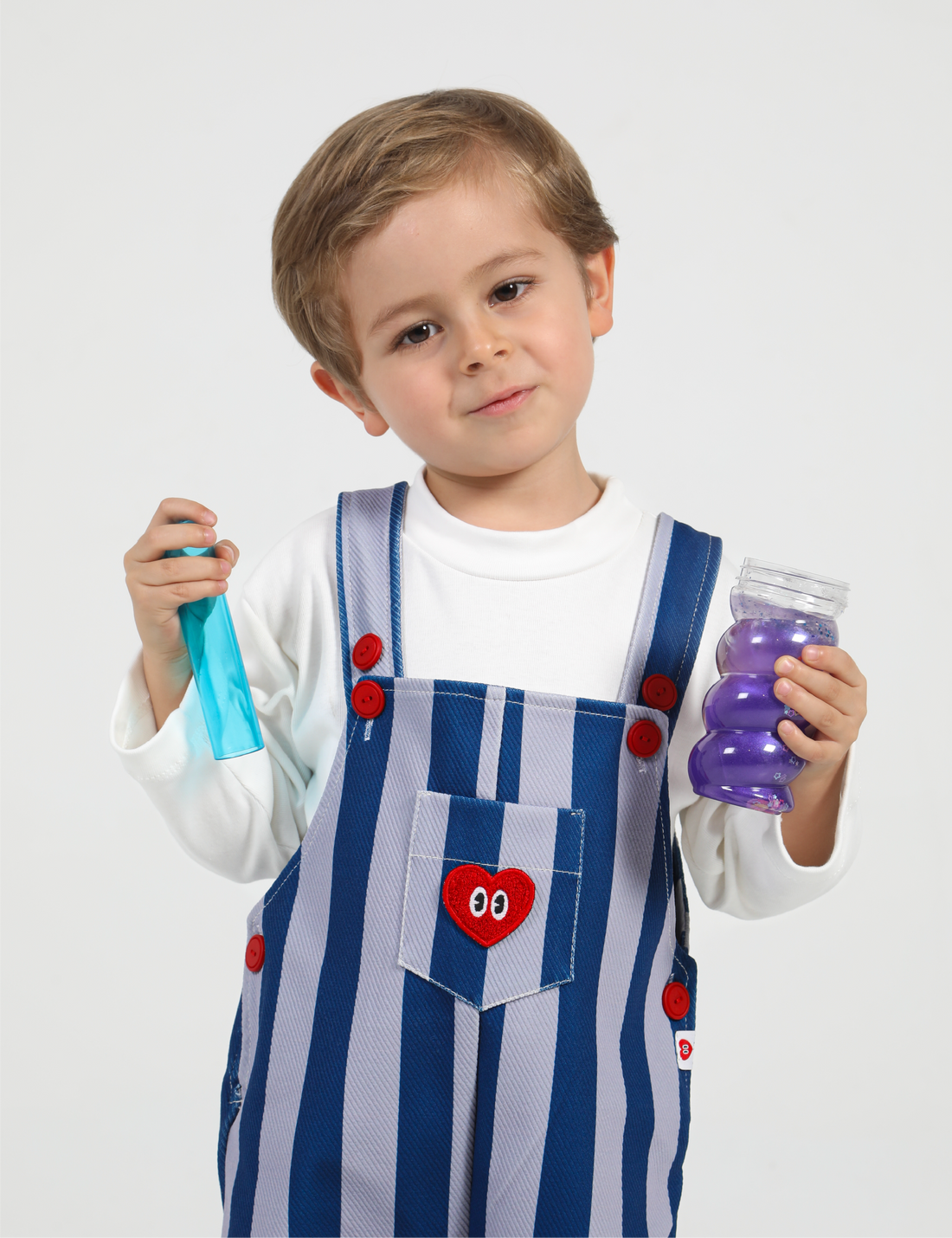 Set Overol Lab Rayas Azul + Buzo Básico