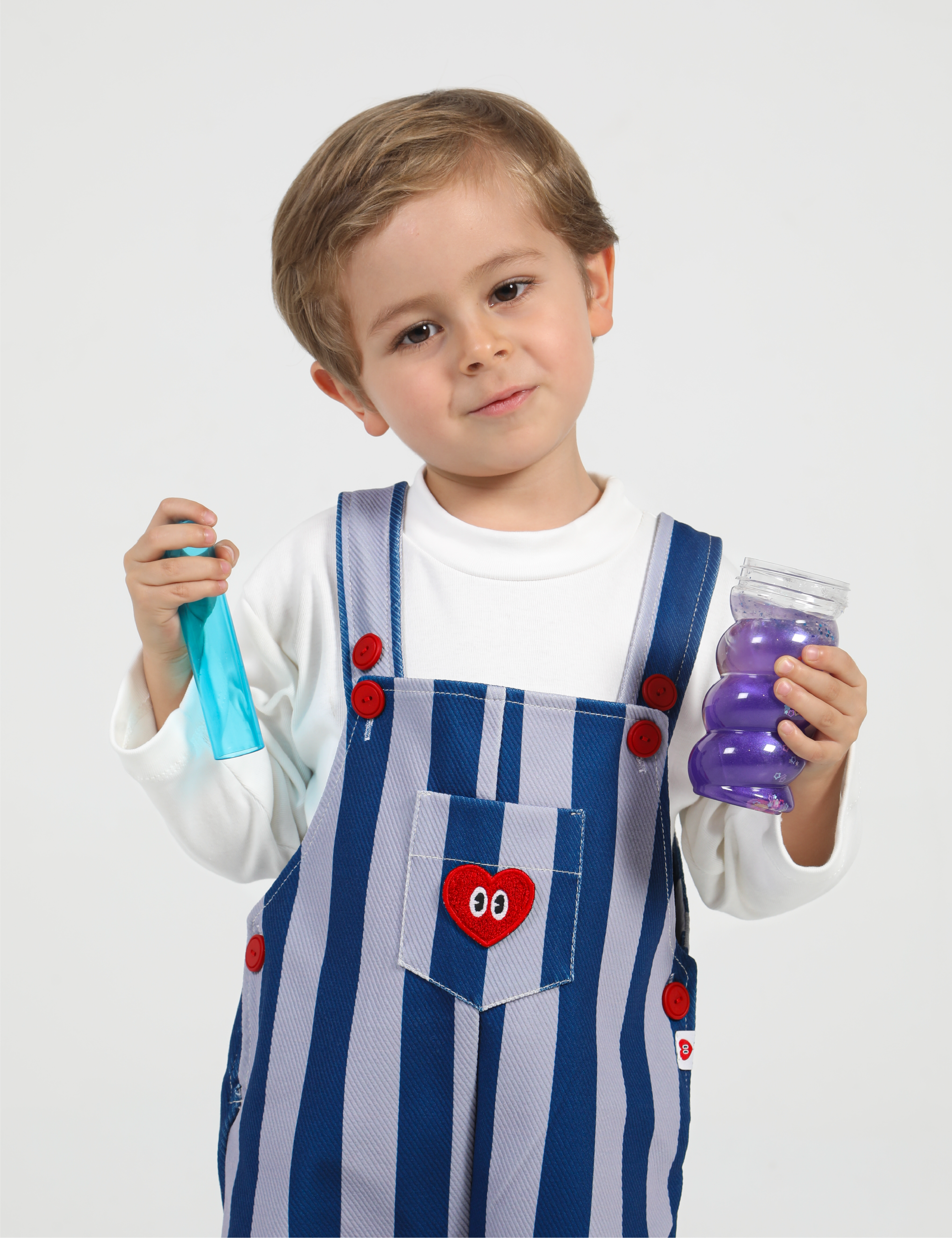 Set Overol Lab Rayas Azul + Buzo Básico